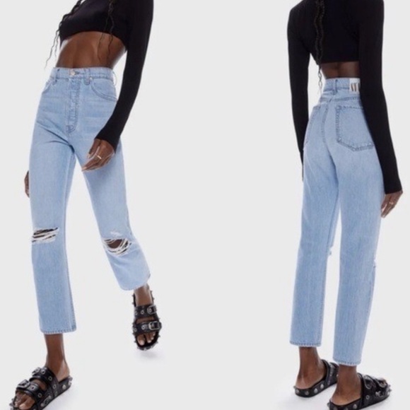 MOTHER Snacks! THE TIPPY TOP SWEET TOOTH ANKLE High Waisted Distressed jeans - Picture 5 of 13